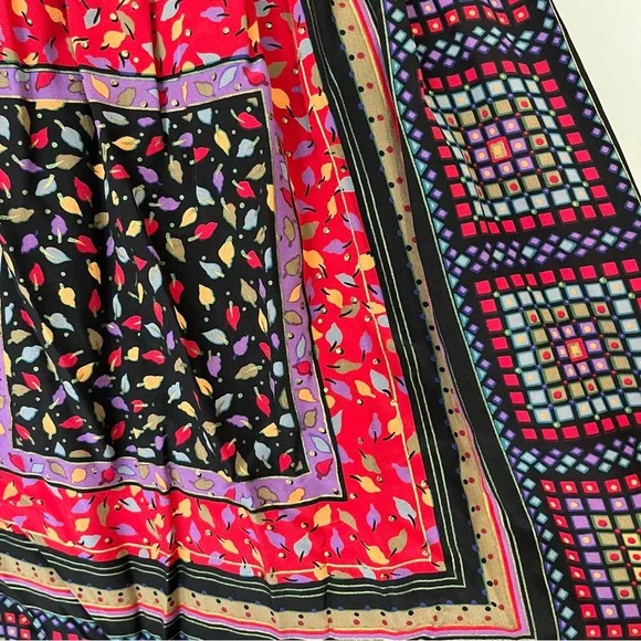 Vintage UMI Collections by Anne Crimmins Red Silk MIDI Skirt - Picture 2 of 8